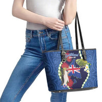 Southland Anniversary Day Leather Tote Bag Murihiku 1861 Maori Bird Mix Pohutukawa LT14 - Polynesian Pride