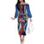 Southland Anniversary Day Off The Shoulder Long Sleeve Dress Murihiku 1861 Maori Bird Mix Pohutukawa