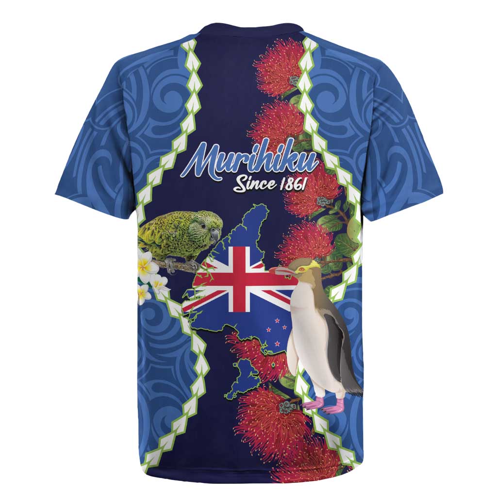 Southland Anniversary Day Rugby Jersey Murihiku 1861 Maori Bird Mix Pohutukawa