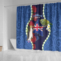 Southland Anniversary Day Shower Curtain Murihiku 1861 Maori Bird Mix Pohutukawa