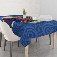 Southland Anniversary Day Tablecloth Murihiku 1861 Maori Bird Mix Pohutukawa