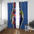 Southland Anniversary Day Window Curtain Murihiku 1861 Maori Bird Mix Pohutukawa
