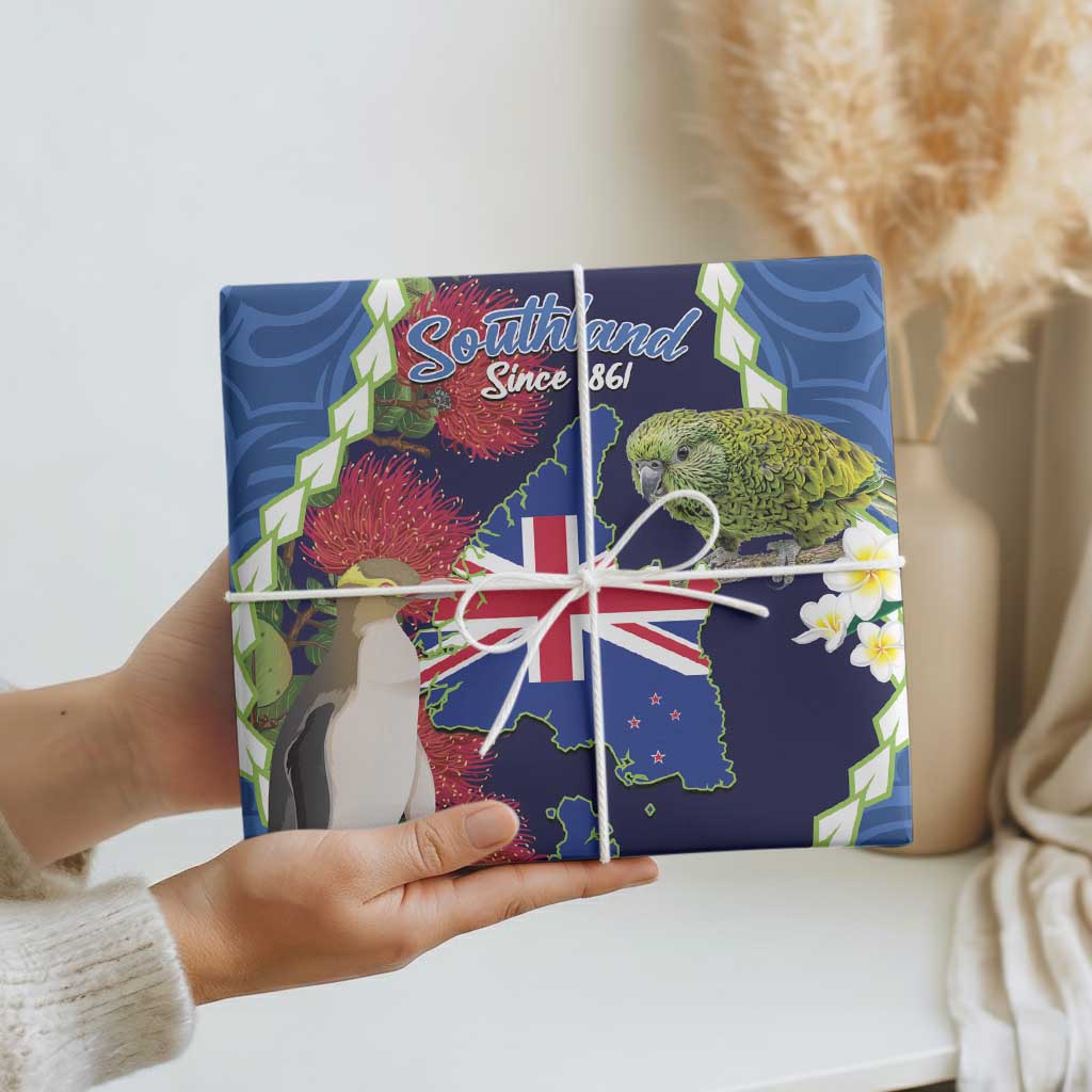 Southland Anniversary Day Wrapping Paper Murihiku 1861 Maori Bird Mix Pohutukawa - Polynesian Pride