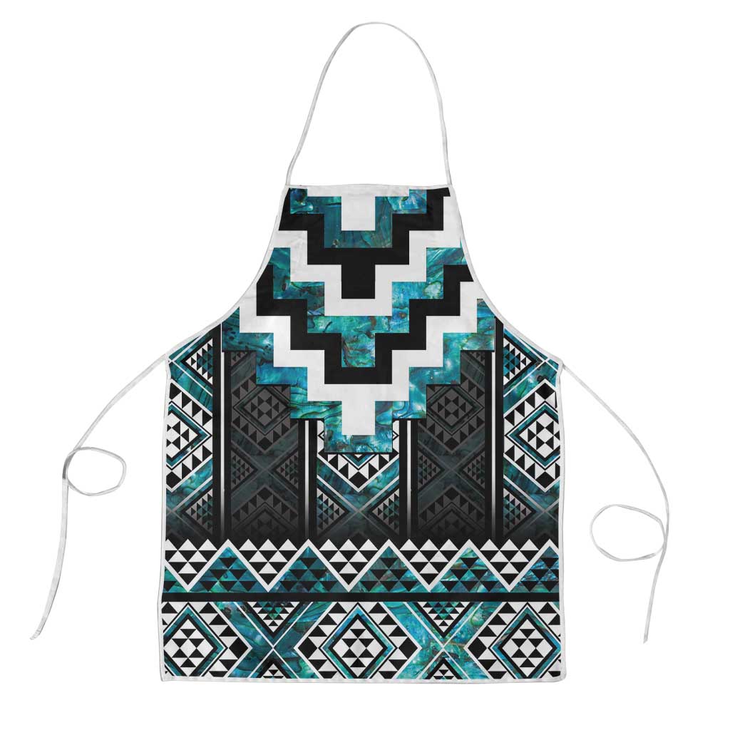 Paua Shell Taniko Pattern Aotearoa Apron Niho Taniwha Mix Poutama - Polynesian Pride