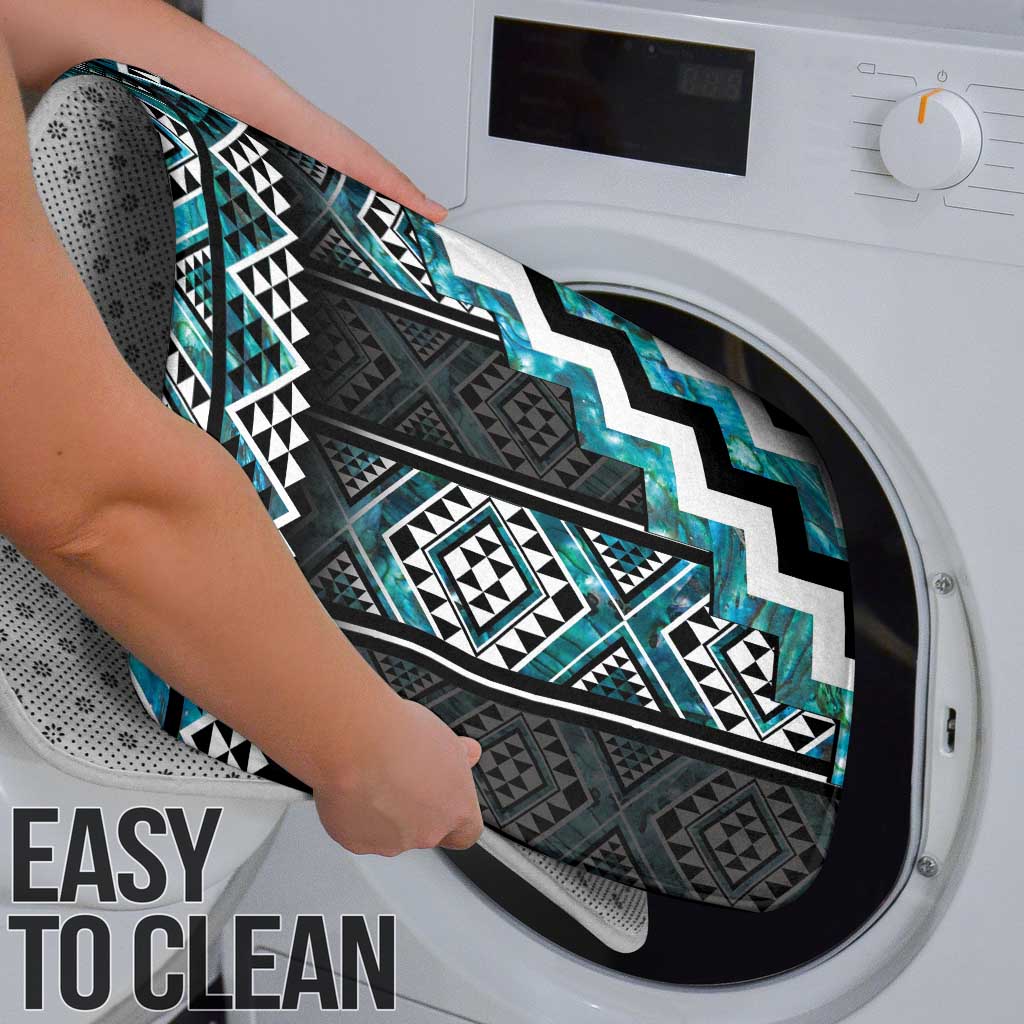 Paua Shell Taniko Pattern Aotearoa Bathroom Set Niho Taniwha Mix Poutama - Polynesian Pride