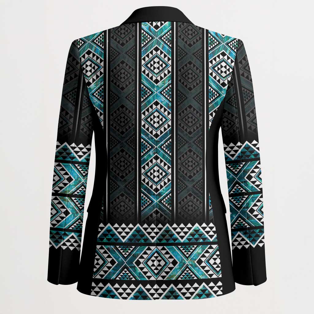 Paua Shell Taniko Pattern Aotearoa Blazer Niho Taniwha Mix Poutama - Polynesian Pride