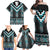 Paua Shell Taniko Pattern Aotearoa Family Matching Off Shoulder Maxi Dress and Hawaiian Shirt Niho Taniwha Mix Poutama