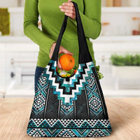 Paua Shell Taniko Pattern Aotearoa Grocery Bag Niho Taniwha Mix Poutama