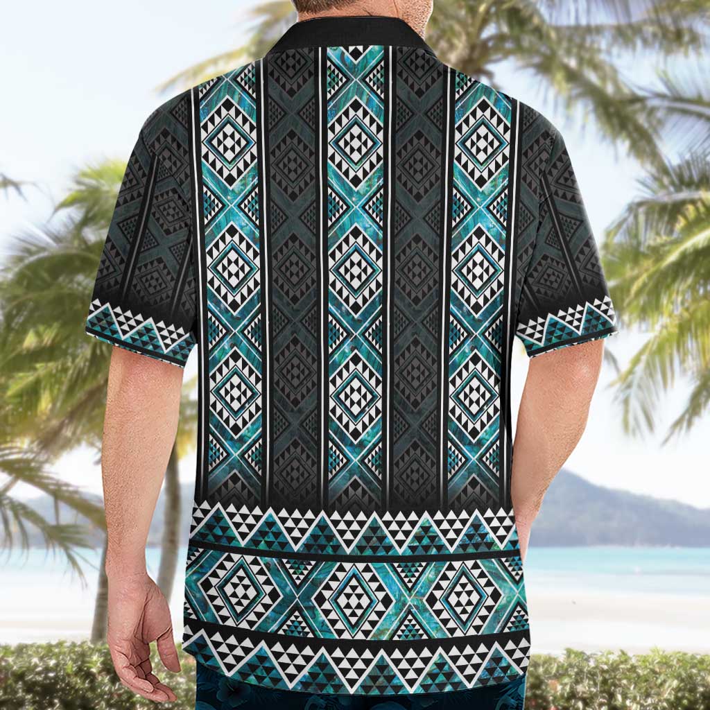 Paua Shell Taniko Pattern Aotearoa Hawaiian Shirt Niho Taniwha Mix Poutama