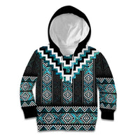 Paua Shell Taniko Pattern Aotearoa Kid Hoodie Niho Taniwha Mix Poutama