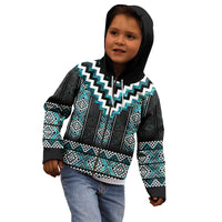 Paua Shell Taniko Pattern Aotearoa Kid Hoodie Niho Taniwha Mix Poutama
