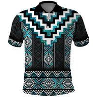 Paua Shell Taniko Pattern Aotearoa Polo Shirt Niho Taniwha Mix Poutama