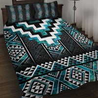 Paua Shell Taniko Pattern Aotearoa Quilt Bed Set Niho Taniwha Mix Poutama