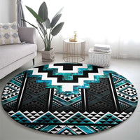 Paua Shell Taniko Pattern Aotearoa Round Carpet Niho Taniwha Mix Poutama