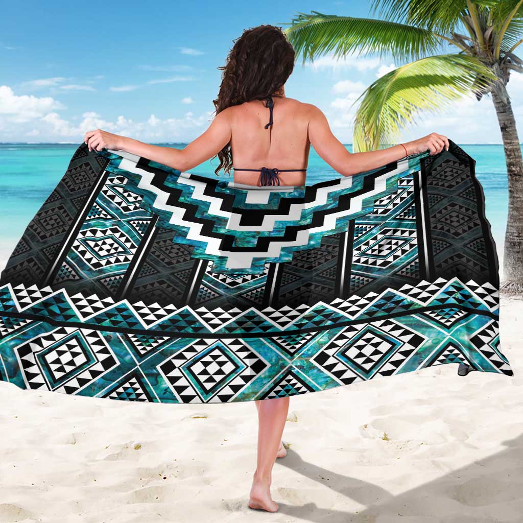 Paua Shell Taniko Pattern Aotearoa Sarong Niho Taniwha Mix Poutama