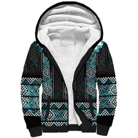 Paua Shell Taniko Pattern Aotearoa Sherpa Hoodie Niho Taniwha Mix Poutama