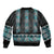 Paua Shell Taniko Pattern Aotearoa Sleeve Zip Bomber Jacket Niho Taniwha Mix Poutama