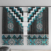 Paua Shell Taniko Pattern Aotearoa Window Curtain Niho Taniwha Mix Poutama