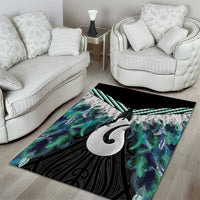 Aotearoa Korowai Motif Area Rug Hei Matau Poutama Maori Pattern