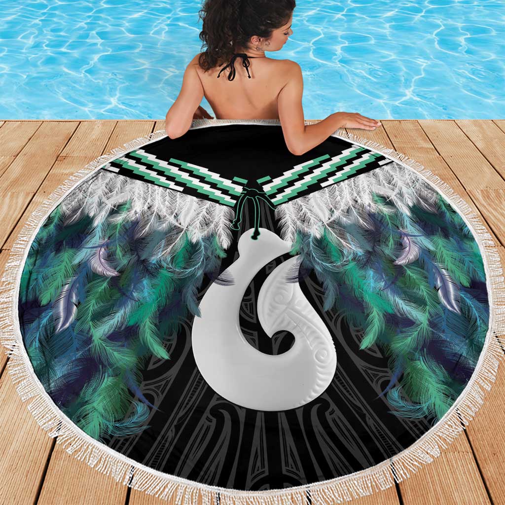 Aotearoa Korowai Motif Beach Blanket Hei Matau Poutama Maori Pattern