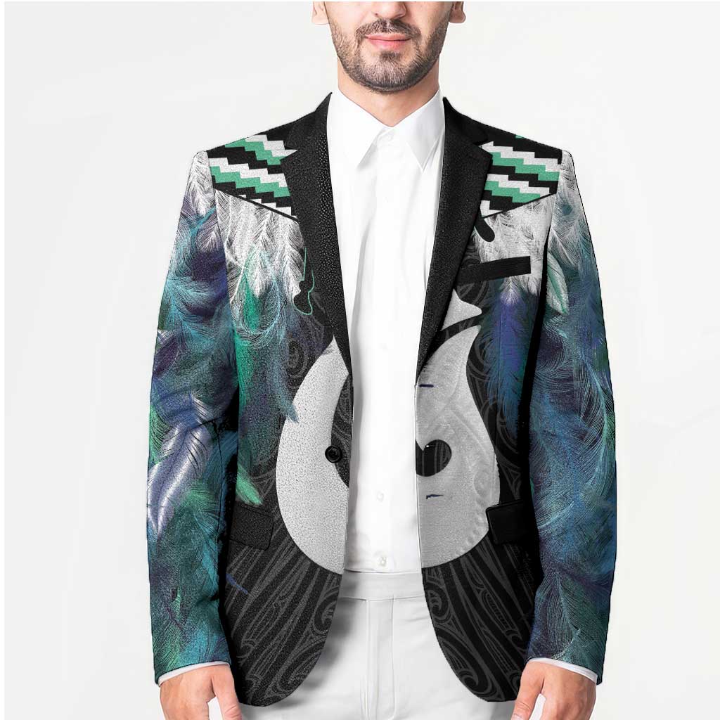 Aotearoa Korowai Motif Blazer Hei Matau Poutama Maori Pattern - Polynesian Pride
