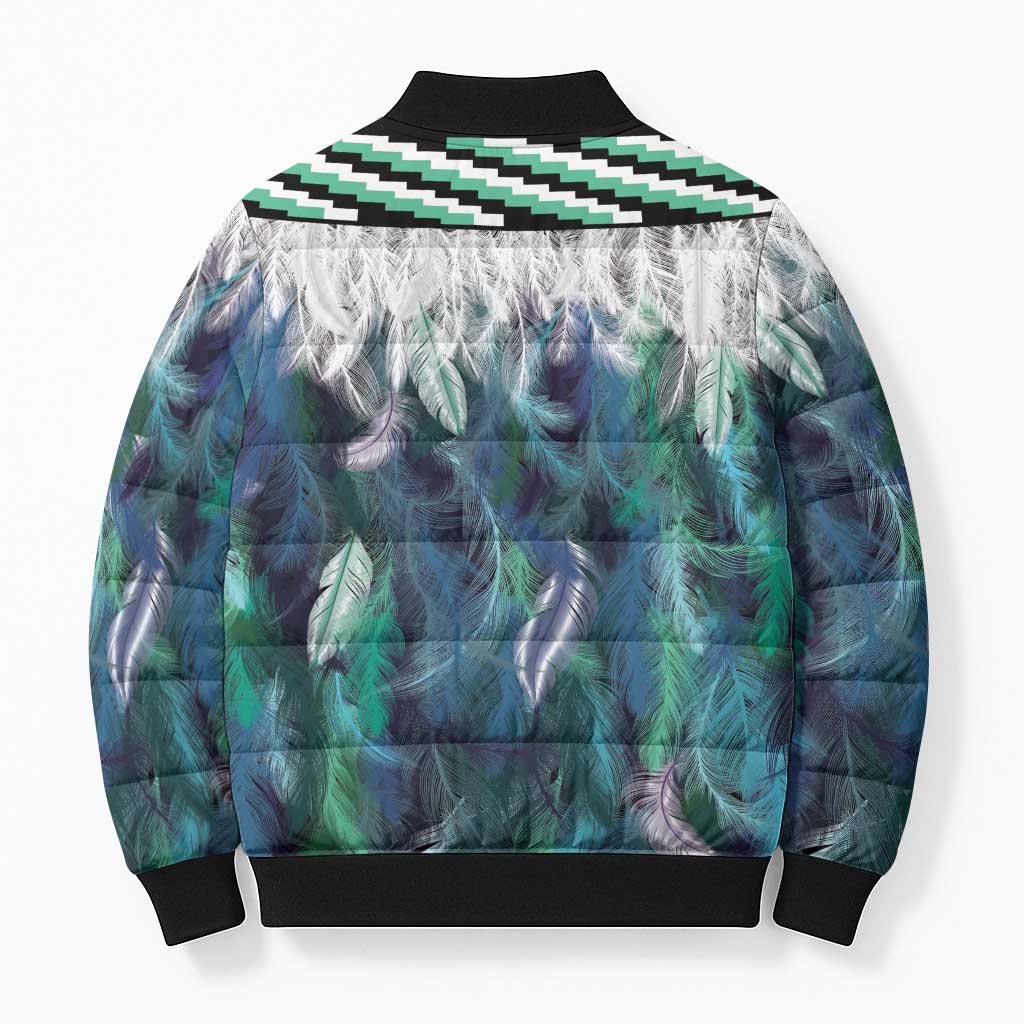 Aotearoa Korowai Motif Bomber Puffer Jacket Hei Matau Poutama Maori Pattern - Polynesian Pride