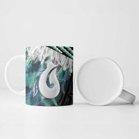 Aotearoa Korowai Motif Ceramic Mug Hei Matau Poutama Maori Pattern - Polynesian Pride