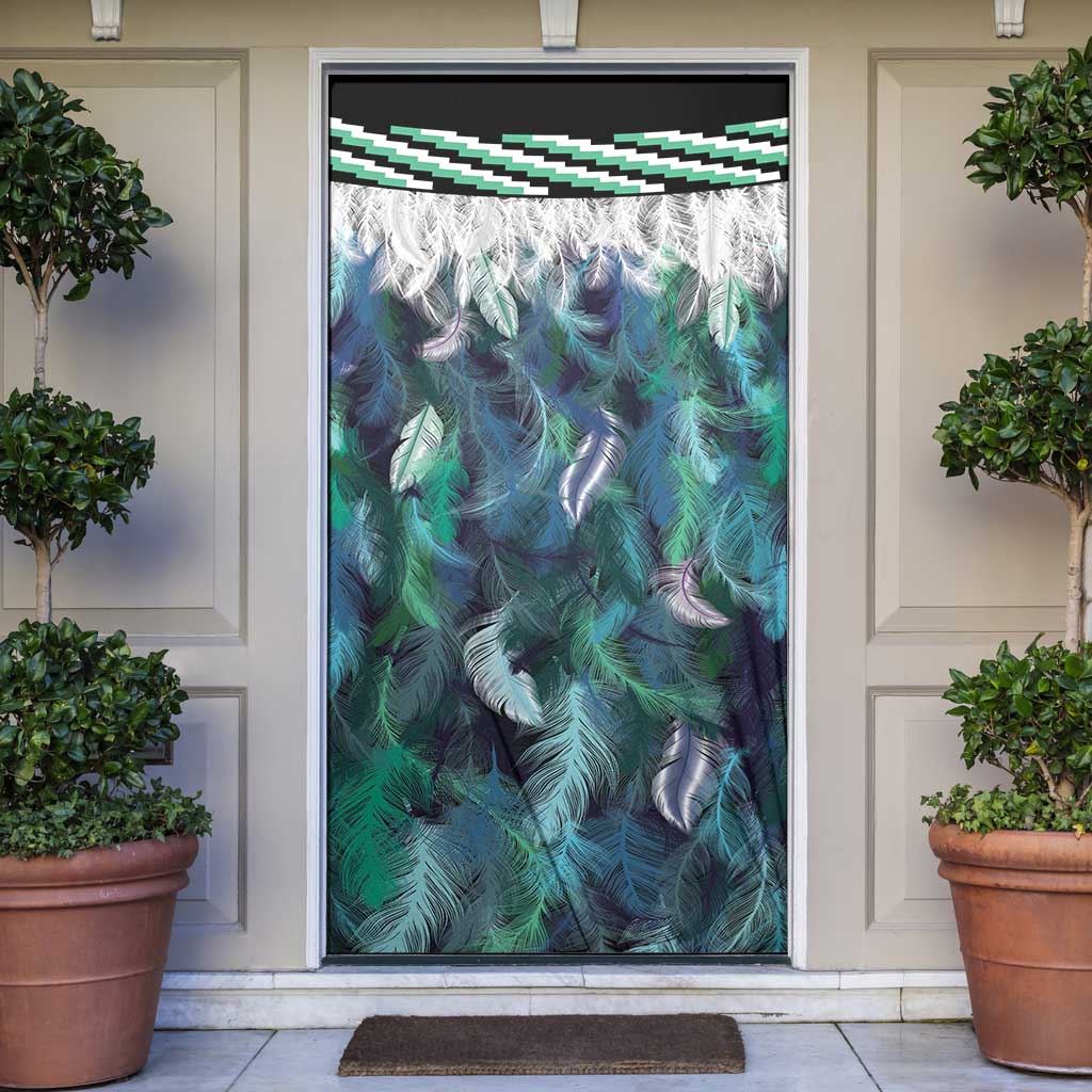 Aotearoa Korowai Motif Door Cover Hei Matau Poutama Maori Pattern - Polynesian Pride
