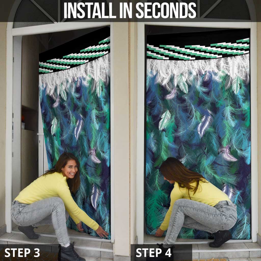 Aotearoa Korowai Motif Door Cover Hei Matau Poutama Maori Pattern - Polynesian Pride