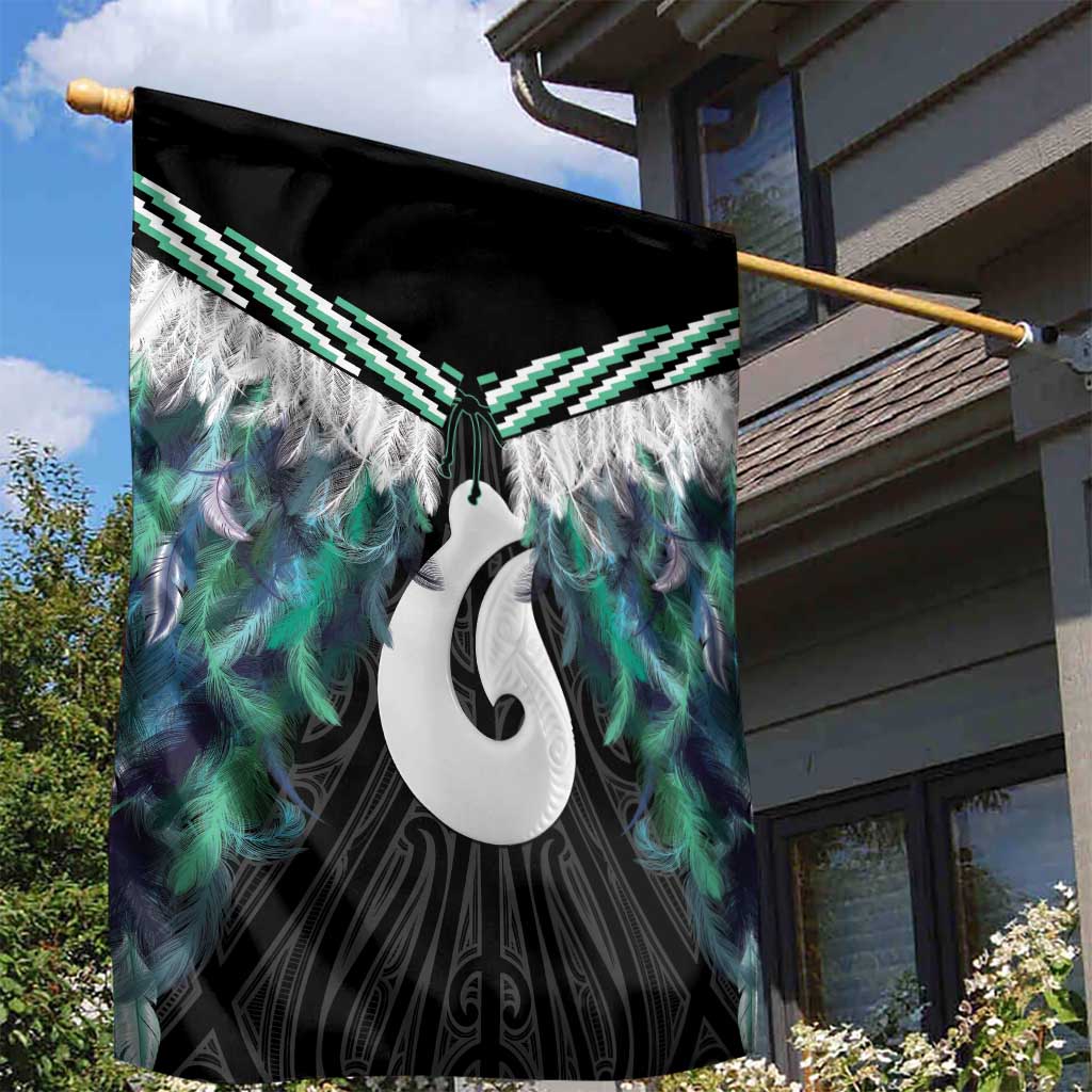 Aotearoa Korowai Motif Garden Flag Hei Matau Poutama Maori Pattern