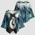 Aotearoa Korowai Motif Kimono Sleeve Blouse Hei Matau Poutama Maori Pattern - Polynesian Pride