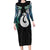 Aotearoa Korowai Motif Long Sleeve Bodycon Dress Hei Matau Poutama Maori Pattern