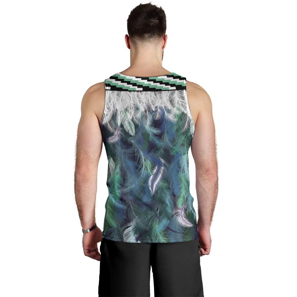 Aotearoa Korowai Motif Men Tank Top Hei Matau Poutama Maori Pattern