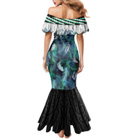 Aotearoa Korowai Motif Mermaid Dress Hei Matau Poutama Maori Pattern
