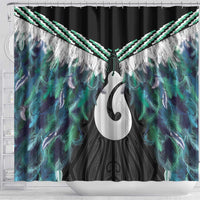 Aotearoa Korowai Motif Shower Curtain Hei Matau Poutama Maori Pattern