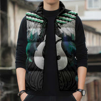 Aotearoa Korowai Motif Sleeveless Puffer Jacket Hei Matau Poutama Maori Pattern - Polynesian Pride