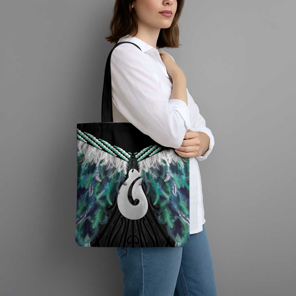 Aotearoa Korowai Motif Tote Bag Hei Matau Poutama Maori Pattern - Polynesian Pride