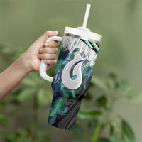 Aotearoa Korowai Motif Tumbler With Handle Hei Matau Poutama Maori Pattern