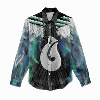 Aotearoa Korowai Motif Women Casual Shirt Hei Matau Poutama Maori Pattern LT14 - Polynesian Pride