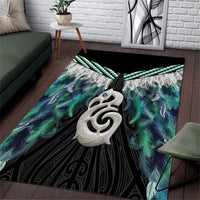 Aotearoa Korowai Motif Area Rug Hei Manaia Poutama Maori Pattern