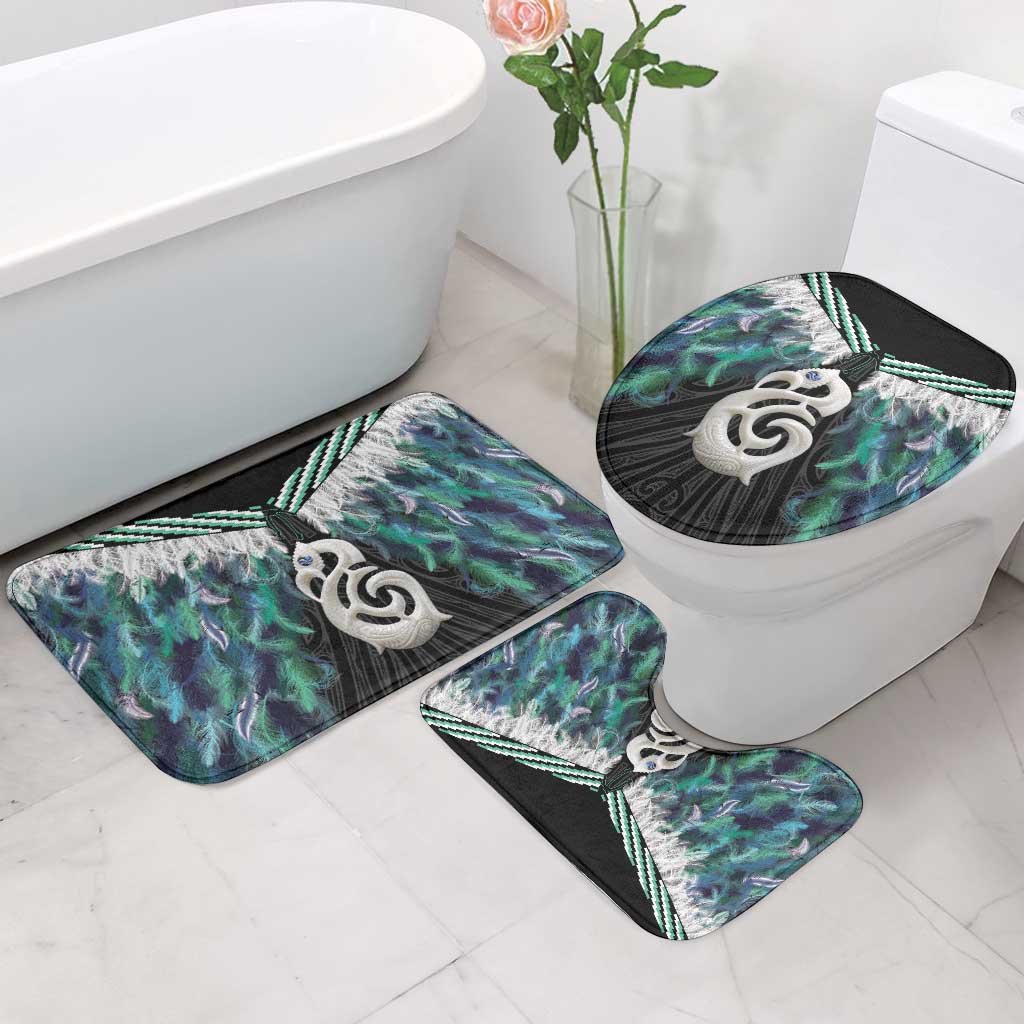 Aotearoa Korowai Motif Bathroom Set Hei Manaia Poutama Maori Pattern - Polynesian Pride