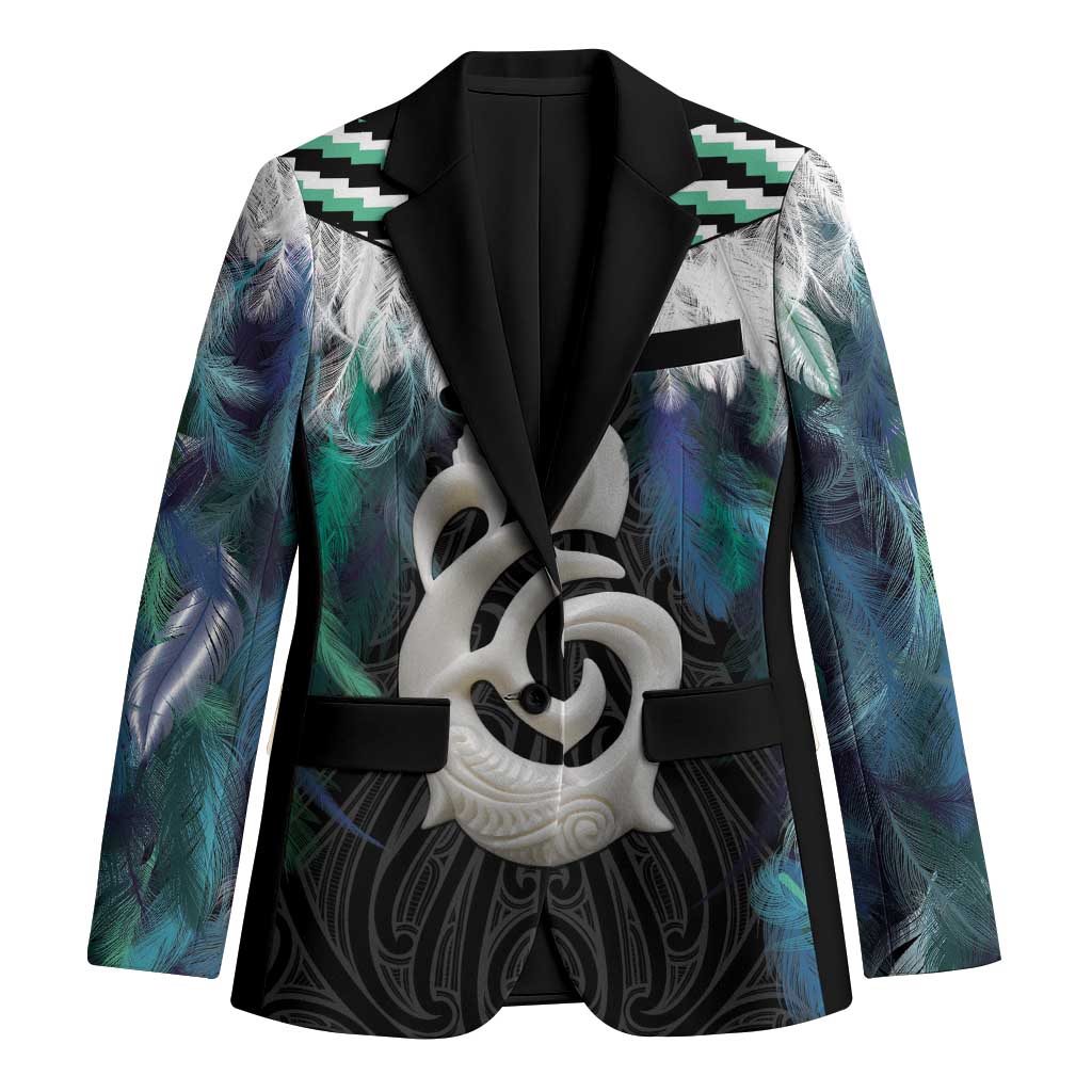 Aotearoa Korowai Motif Blazer Hei Manaia Poutama Maori Pattern - Polynesian Pride