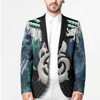 Aotearoa Korowai Motif Blazer Hei Manaia Poutama Maori Pattern - Polynesian Pride