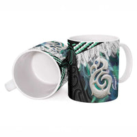 Aotearoa Korowai Motif Ceramic Mug Hei Manaia Poutama Maori Pattern - Polynesian Pride