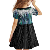 Aotearoa Korowai Motif Family Matching Off Shoulder Short Dress and Hawaiian Shirt Hei Manaia Poutama Maori Pattern LT14 - Polynesian Pride
