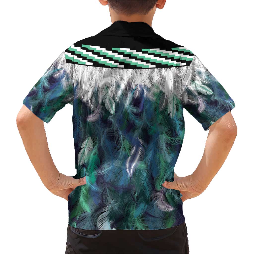 Aotearoa Korowai Motif Family Matching Short Sleeve Bodycon Dress and Hawaiian Shirt Hei Manaia Poutama Maori Pattern LT14 - Polynesian Pride