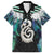 Aotearoa Korowai Motif Family Matching Short Sleeve Bodycon Dress and Hawaiian Shirt Hei Manaia Poutama Maori Pattern