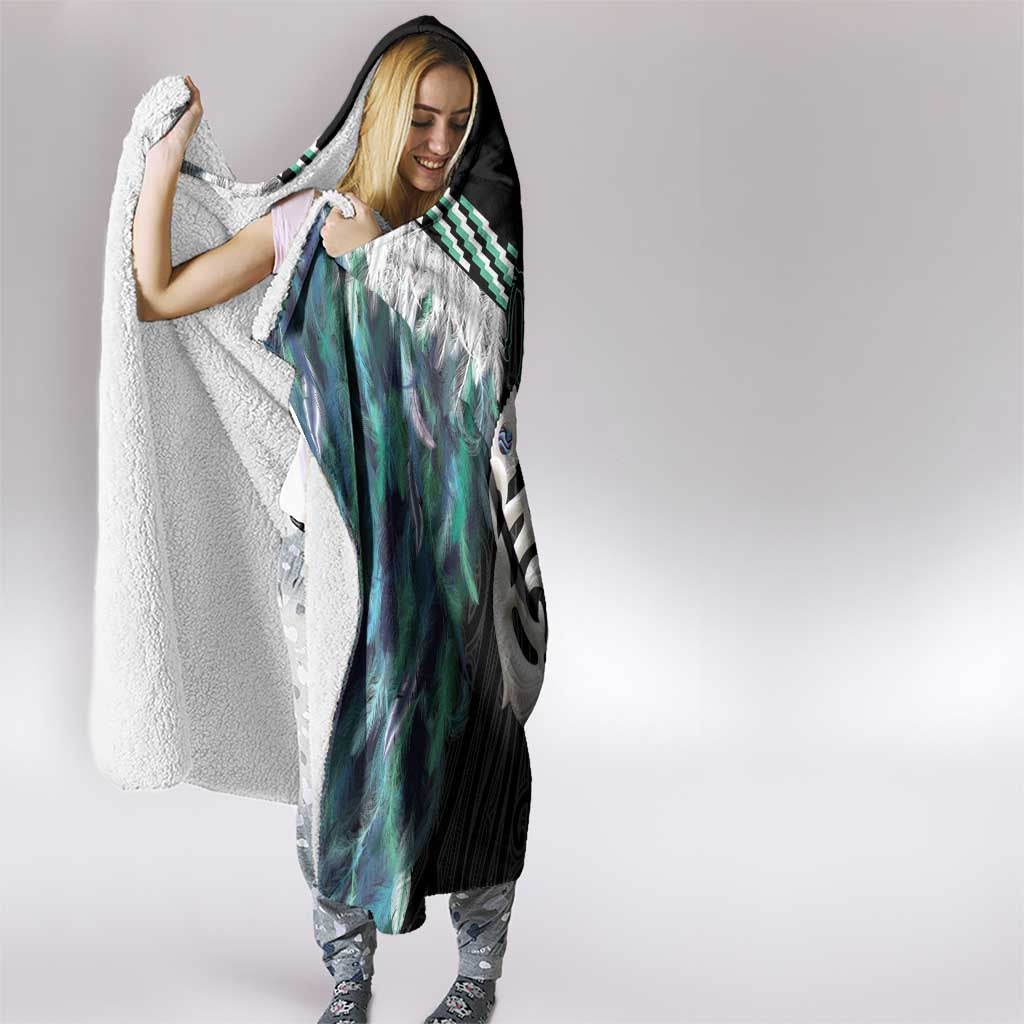 Aotearoa Korowai Motif Hooded Blanket Hei Manaia Poutama Maori Pattern