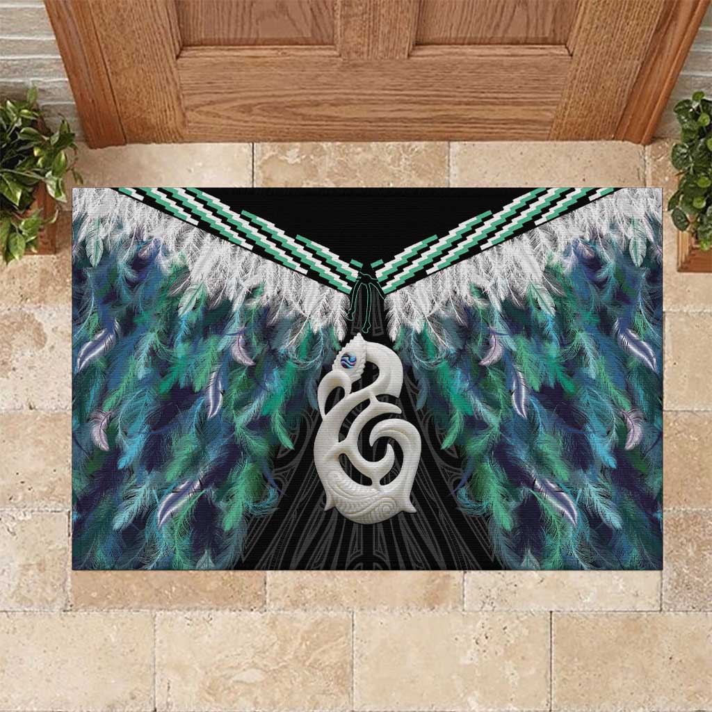 Aotearoa Korowai Motif Rubber Doormat Hei Manaia Poutama Maori Pattern