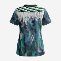 Aotearoa Korowai Motif Scrub Top Hei Manaia Poutama Maori Pattern - Polynesian Pride